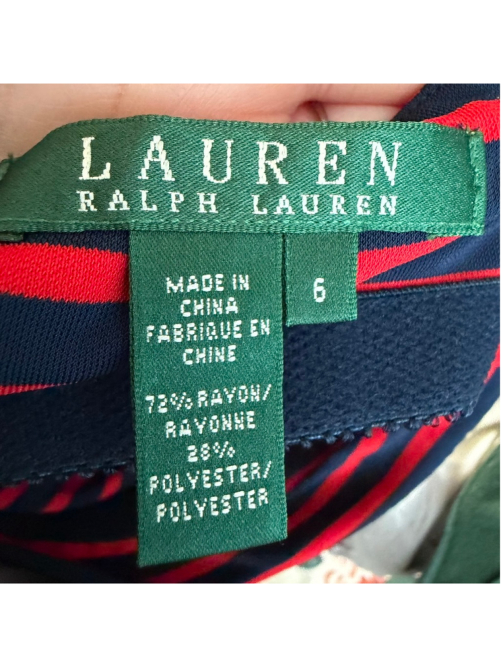 Ralph Lauren Stripe Halter Dress Navy Red Gold Chain Preppy Cocktail Maxi Size 6 - Picture 9 of 9